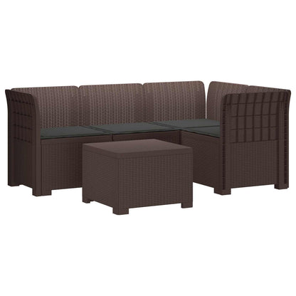 Divano da giardino 4 posti con cuscini aspetto rattan PP | homemem39