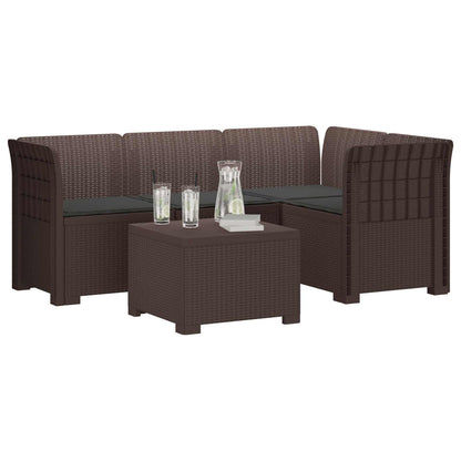 Divano da giardino 4 posti con cuscini aspetto rattan PP | homemem39