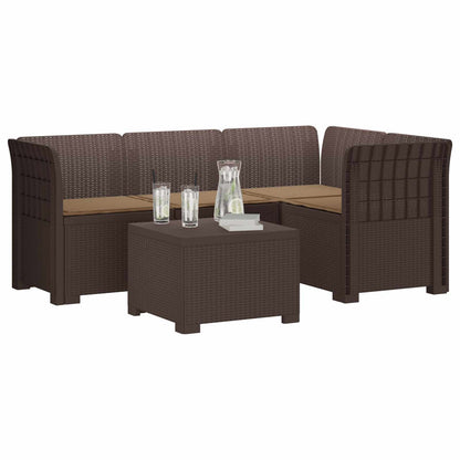 Divano da giardino 4 posti con cuscini aspetto rattan PP | homemem39