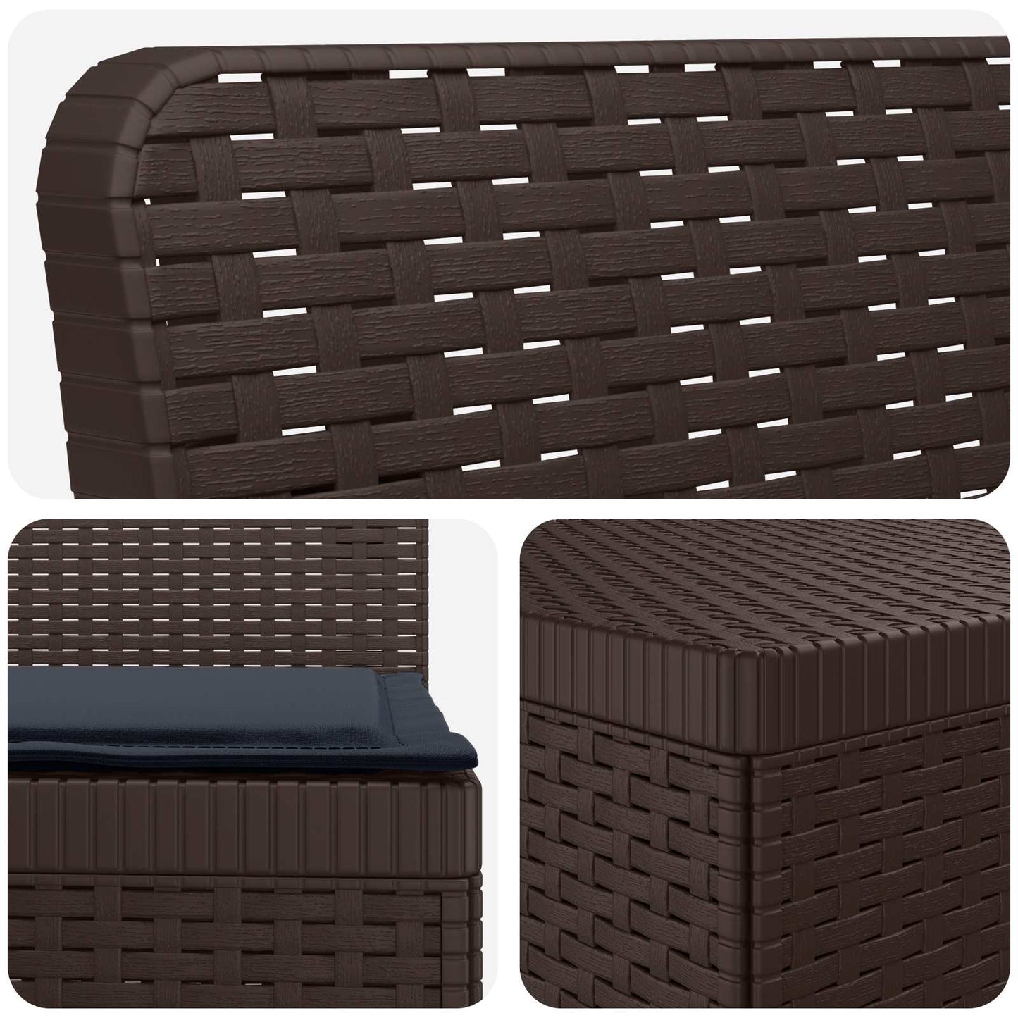 Divano da giardino 4 posti con cuscini aspetto rattan PP | homemem39