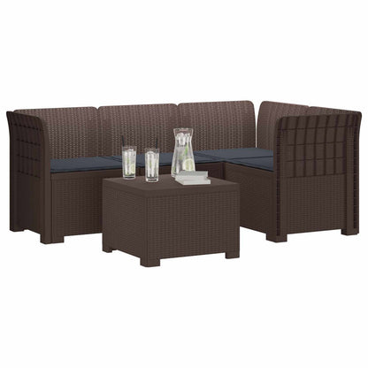 Divano da giardino 4 posti con cuscini aspetto rattan PP | homemem39
