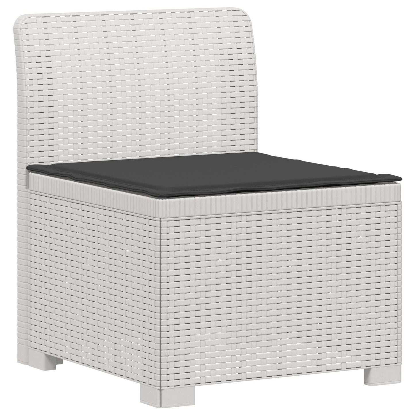 Divano da giardino 4 posti con cuscini aspetto rattan PP Bianco | homemem39