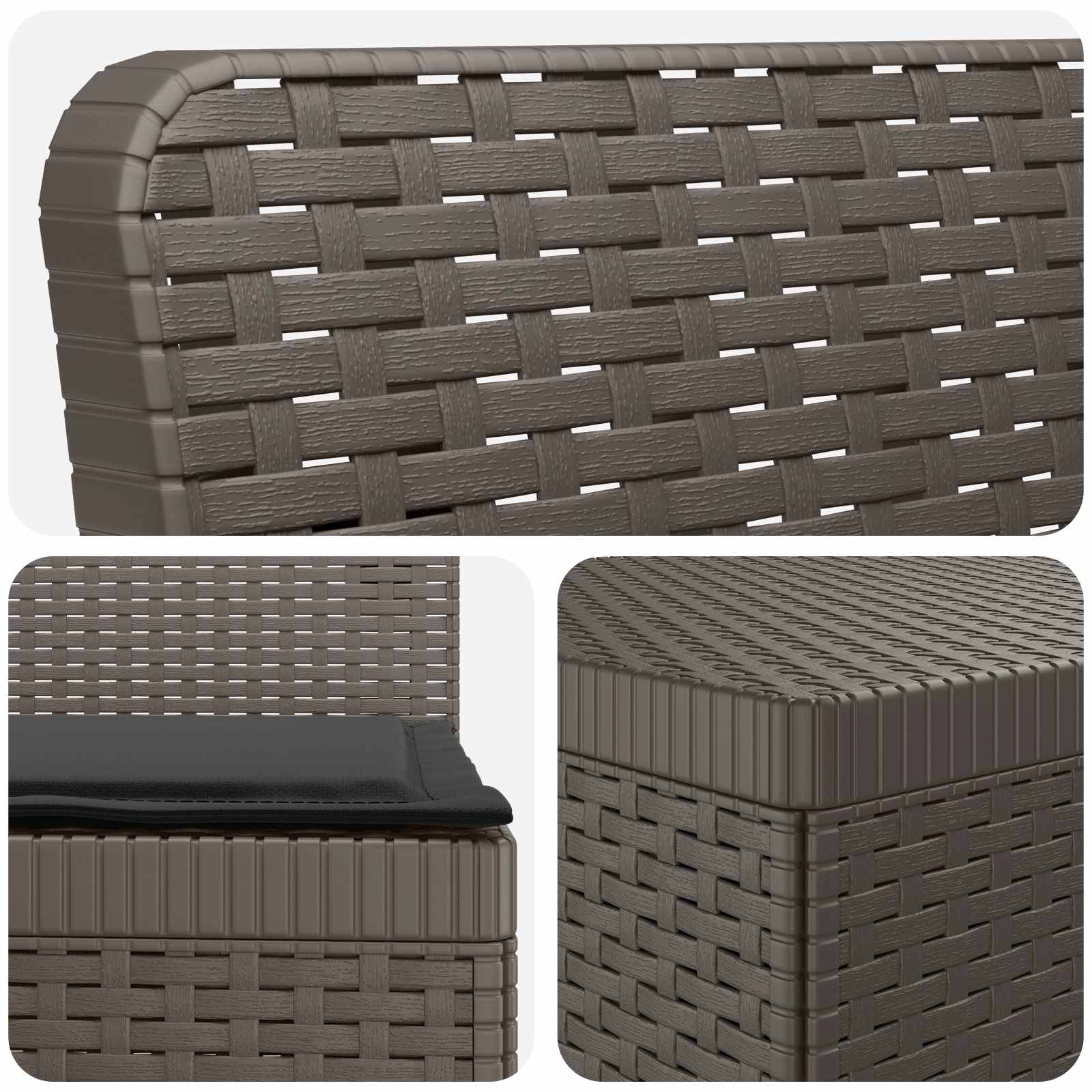Divano da giardino 4 posti con cuscini aspetto rattan PP | homemem39