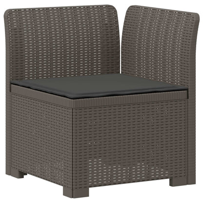 Divano da giardino 4 posti con cuscini aspetto rattan PP | homemem39