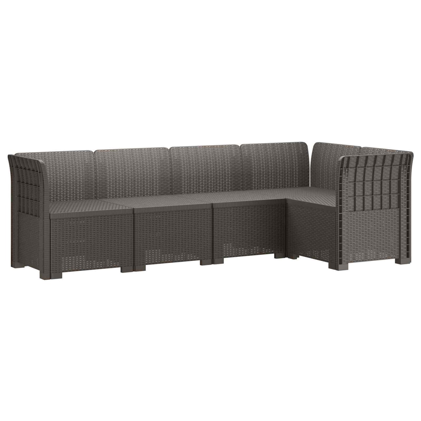 Divano da Giardino 5 Posti Stile Rattan PP Grigio Chiaro | homemem39