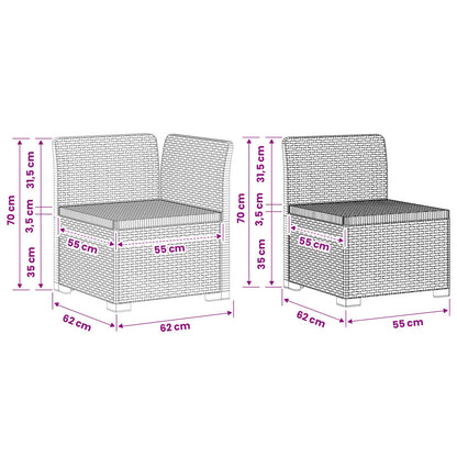 Divano da Giardino 5 Posti Stile Rattan PP Grigio Chiaro | homemem39