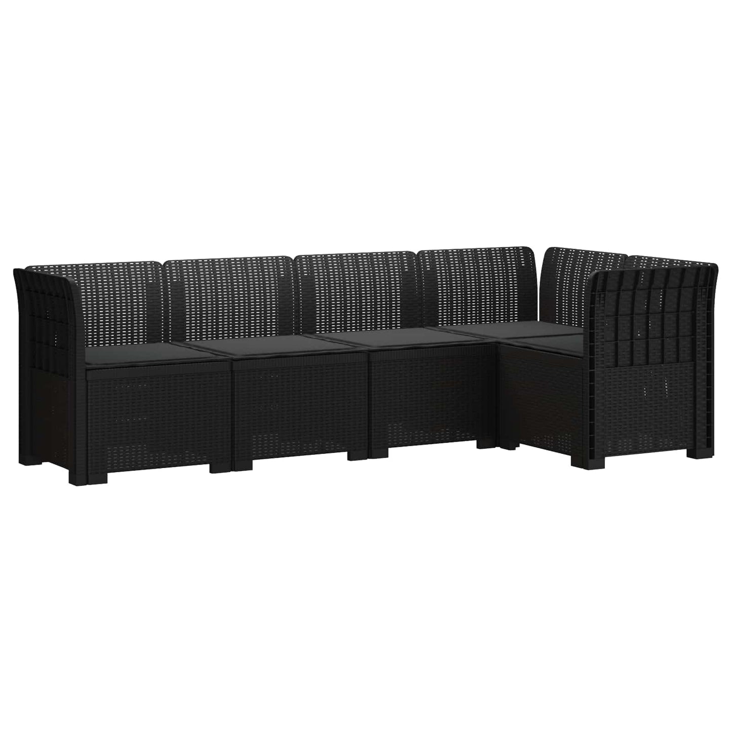Divano da Giardino 5 Posti con Cuscini Stile Rattan PP | homemem39
