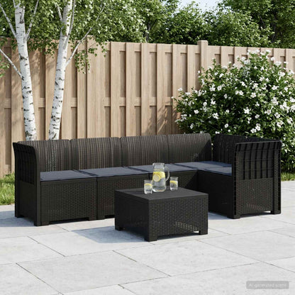 Divano da Giardino 5 Posti con Cuscini Stile Rattan 5 posto PP | homemem39