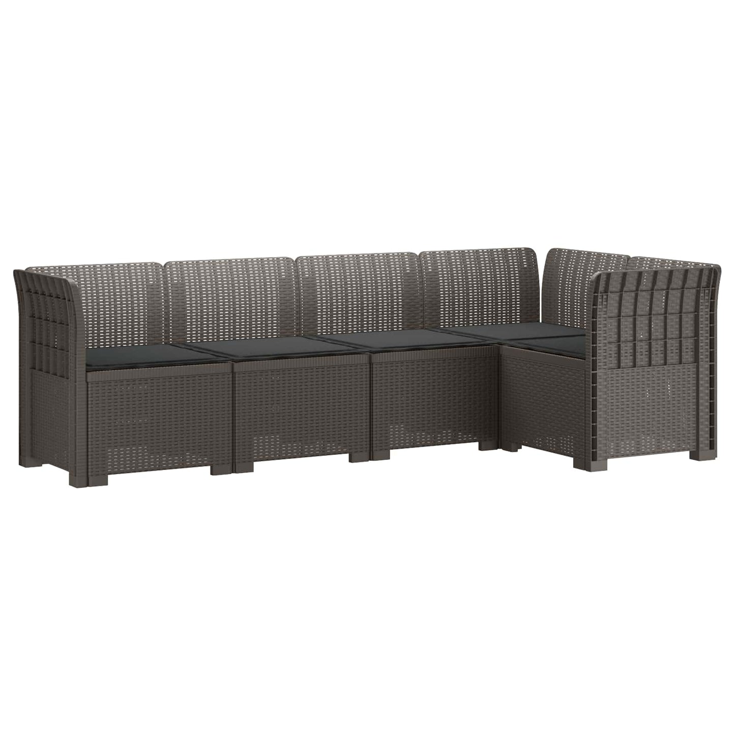 Divano da Giardino 5 Posti con Cuscini Stile Rattan PP | homemem39
