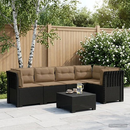 Divano da Giardino 5 Posti con Cuscini Stile Rattan PP | homemem39
