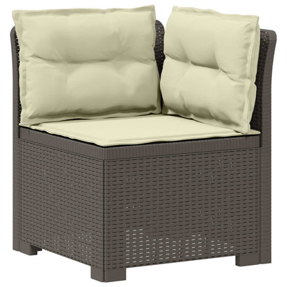Divano da Giardino 5 Posti con Cuscini Stile Rattan PP | homemem39