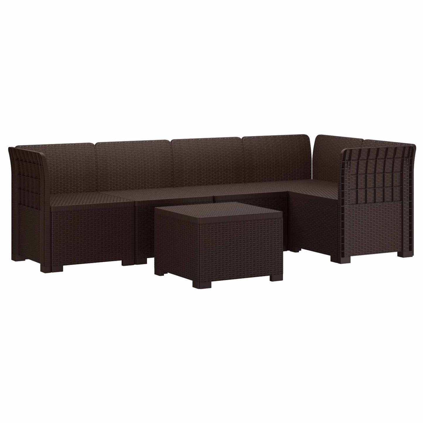 Divano da Giardino 5 Posti Stile Rattan PP Marrone | homemem39