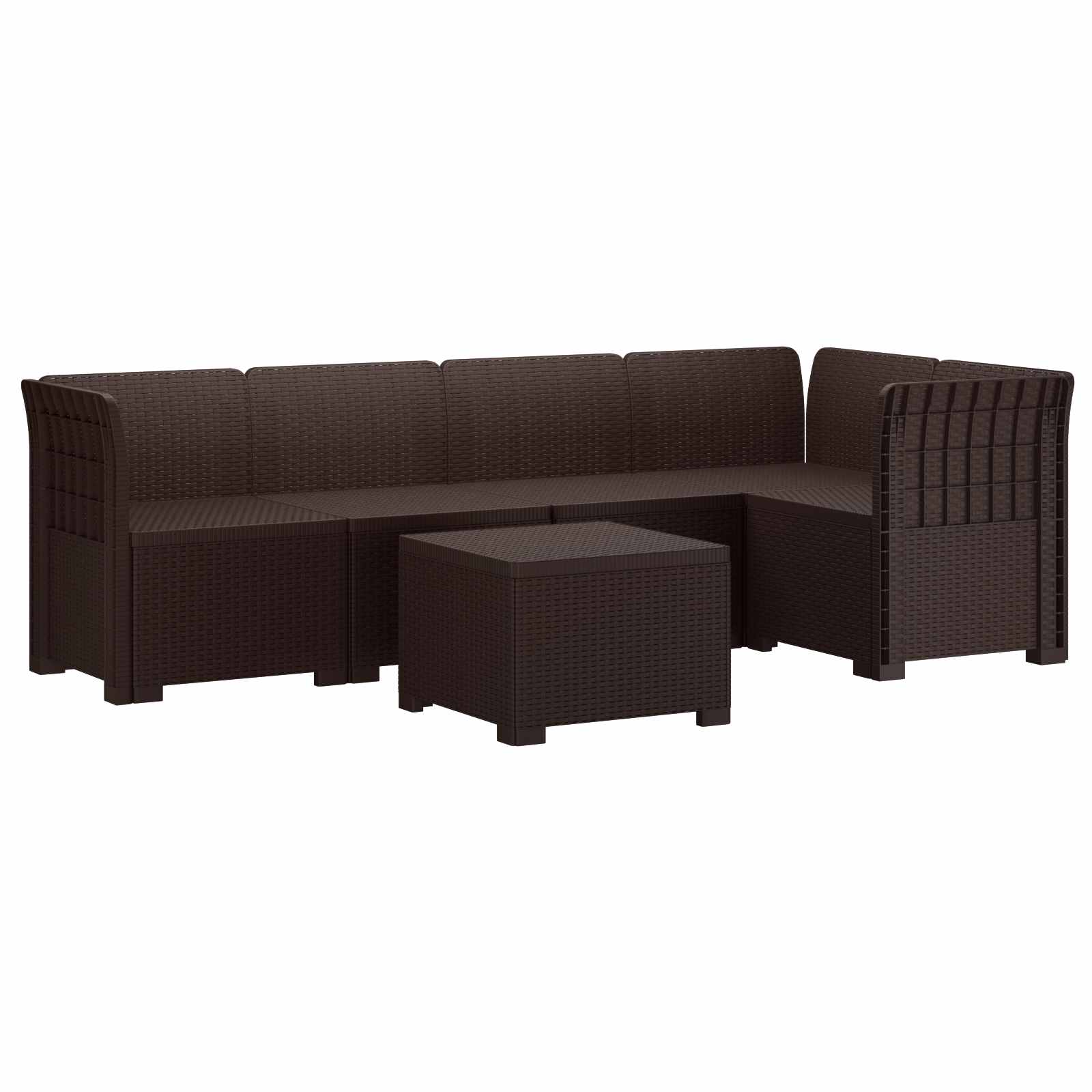 Divano da Giardino 5 Posti Stile Rattan PP Marrone | homemem39