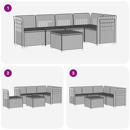 Divano da Giardino 5 Posti Stile Rattan PP Marrone | homemem39