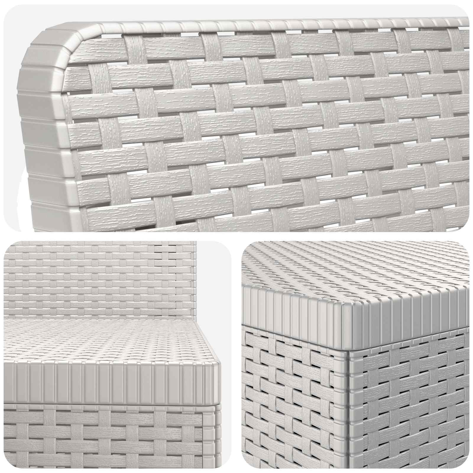 Divano da Giardino 5 Posti Stile Rattan PP Bianco | homemem39