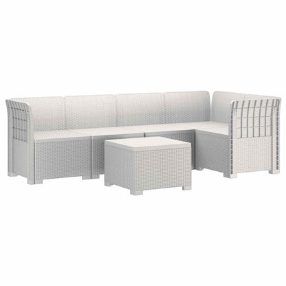 Divano da Giardino 5 Posti Stile Rattan PP Bianco | homemem39
