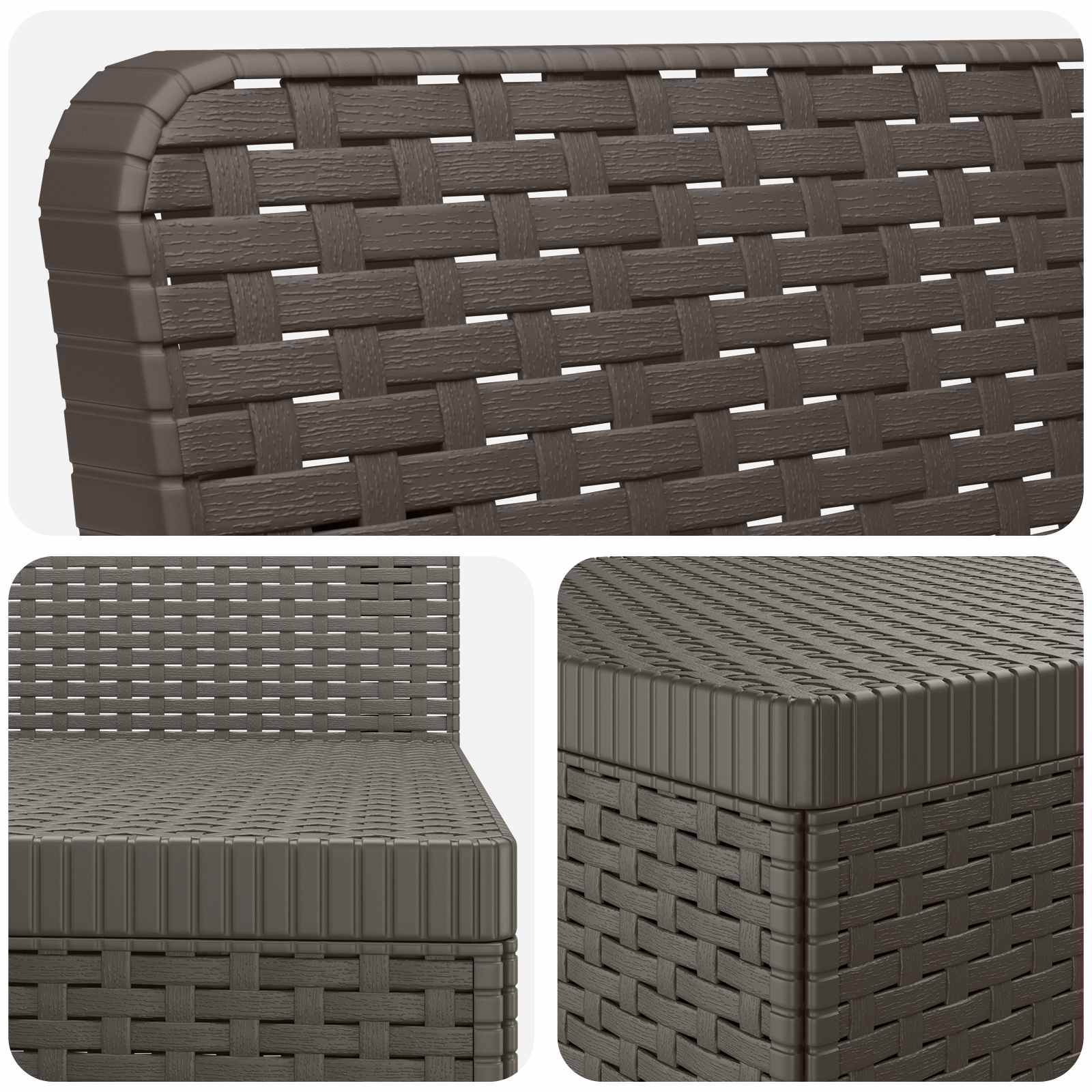 Divano da Giardino 5 Posti Stile Rattan PP Grigio Chiaro | homemem39