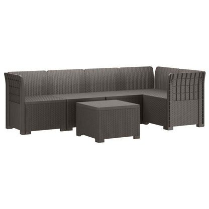 Divano da Giardino 5 Posti Stile Rattan PP Grigio Chiaro | homemem39