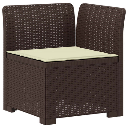Divano da Giardino 5 Posti con Cuscini Stile Rattan PP Marrone | homemem39