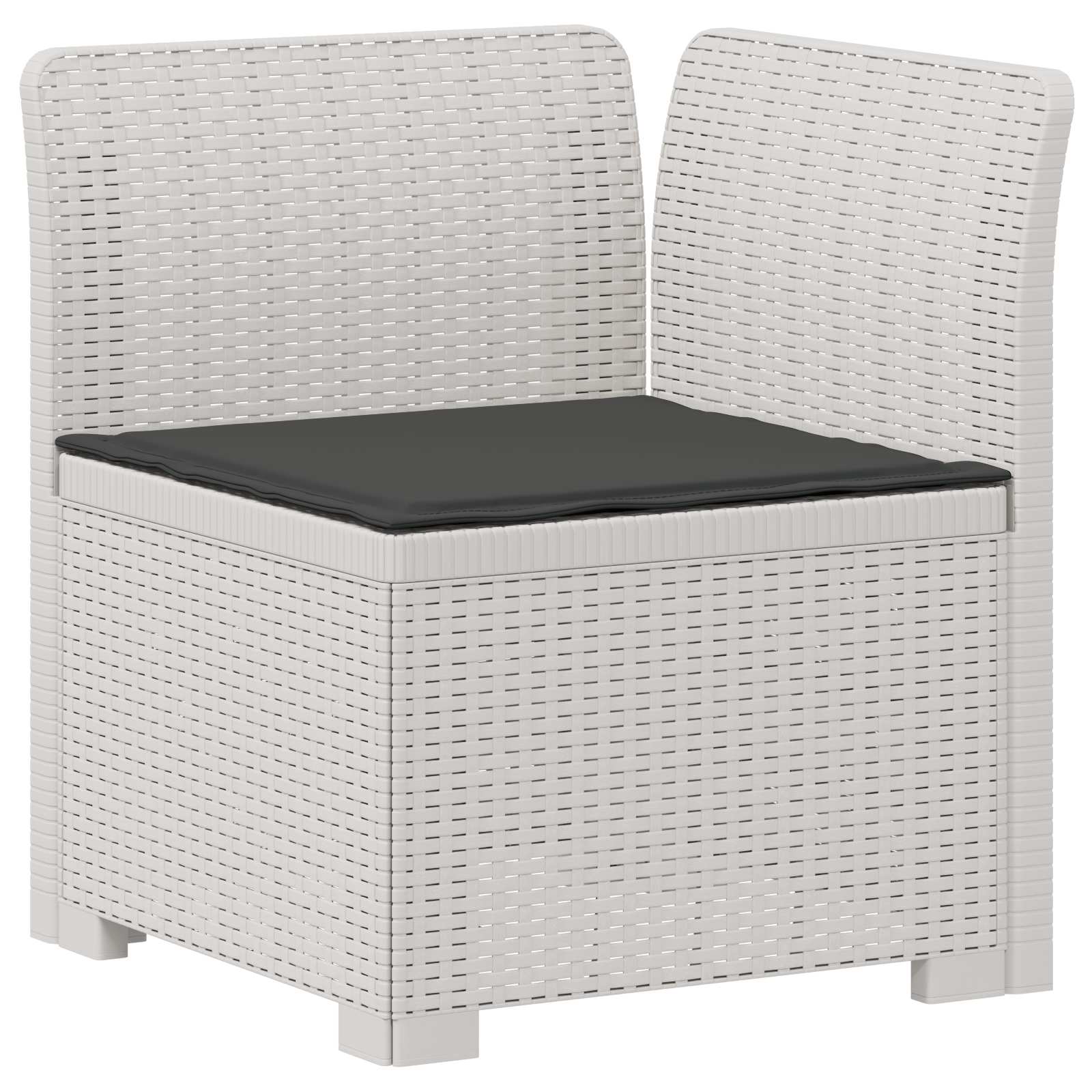 Divano da Giardino 5 Posti con Cuscini Stile Rattan PP Bianco | homemem39