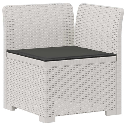 Divano da Giardino 5 Posti con Cuscini Stile Rattan PP Bianco | homemem39