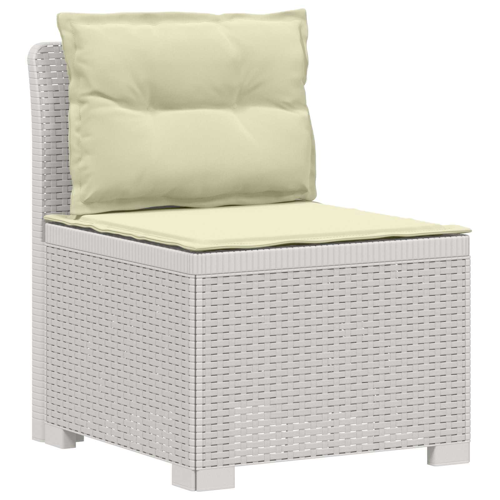 Divano da Giardino 5 Posti con Cuscini Stile Rattan PP Bianco | homemem39