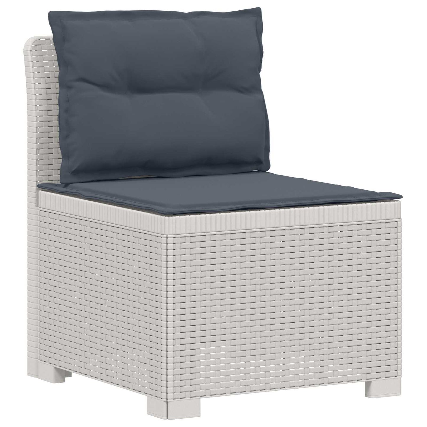 Divano da Giardino 5 Posti con Cuscini Stile Rattan PP Bianco | homemem39