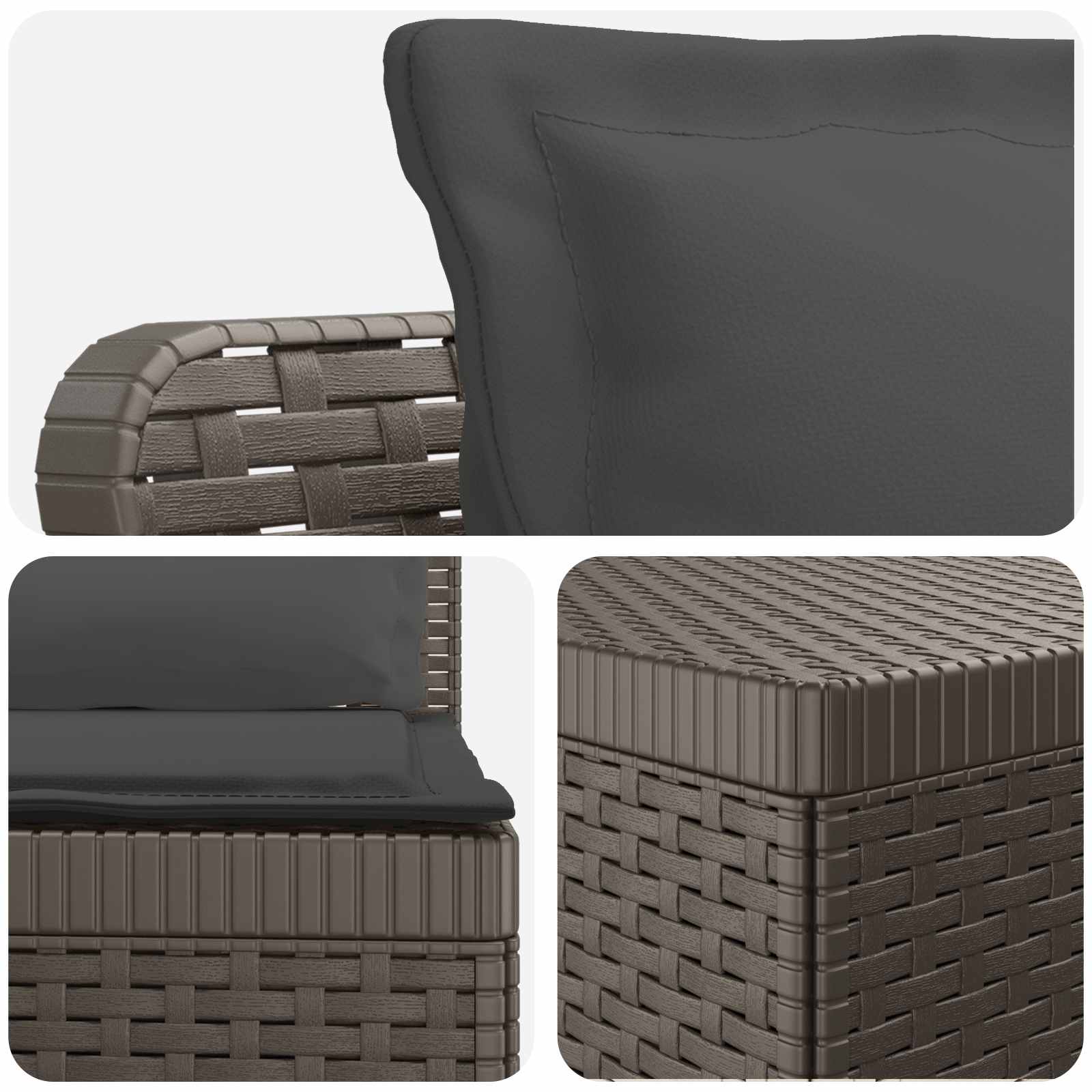 Divano da Giardino 5 Posti con Cuscini Stile Rattan PP | homemem39