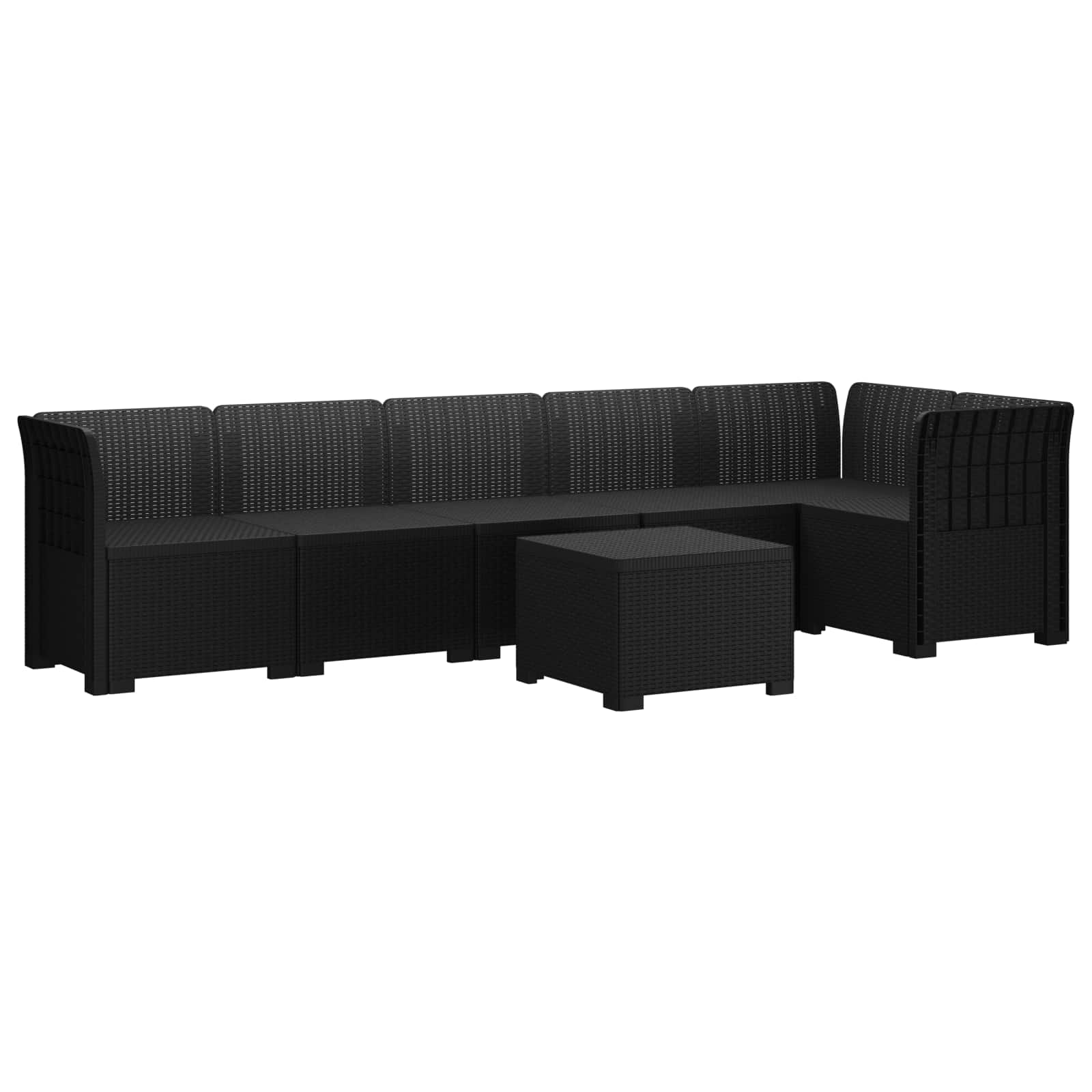 Divano da Giardino 6 Posti Aspetto Rattan PP Antracite | homemem39