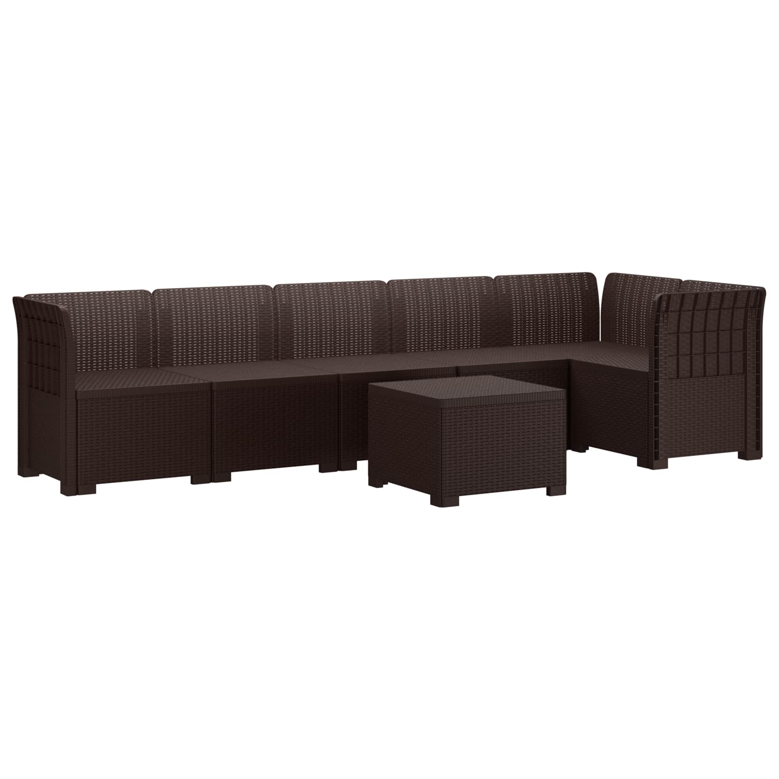 Divano da Giardino 6 Posti Aspetto Rattan PP Marrone | homemem39