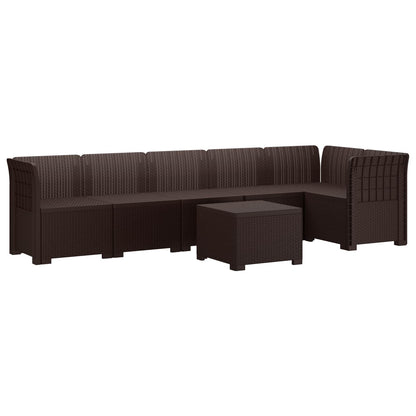 Divano da Giardino 6 Posti Aspetto Rattan PP Marrone | homemem39