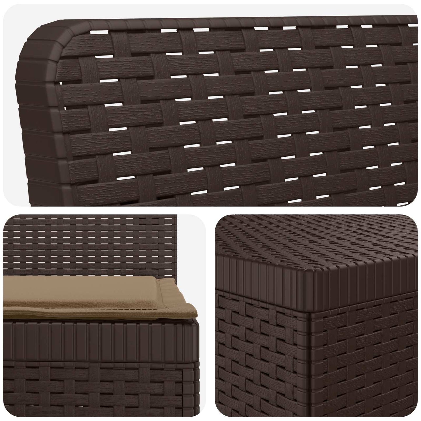 Divano da Giardino 6 Posti con Cuscini Aspetto Rattan PP | homemem39