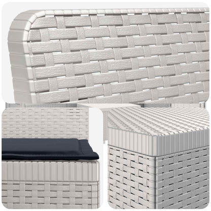 Divano da Giardino 6 Posti con Cuscini Aspetto Rattan PP Bianco | homemem39