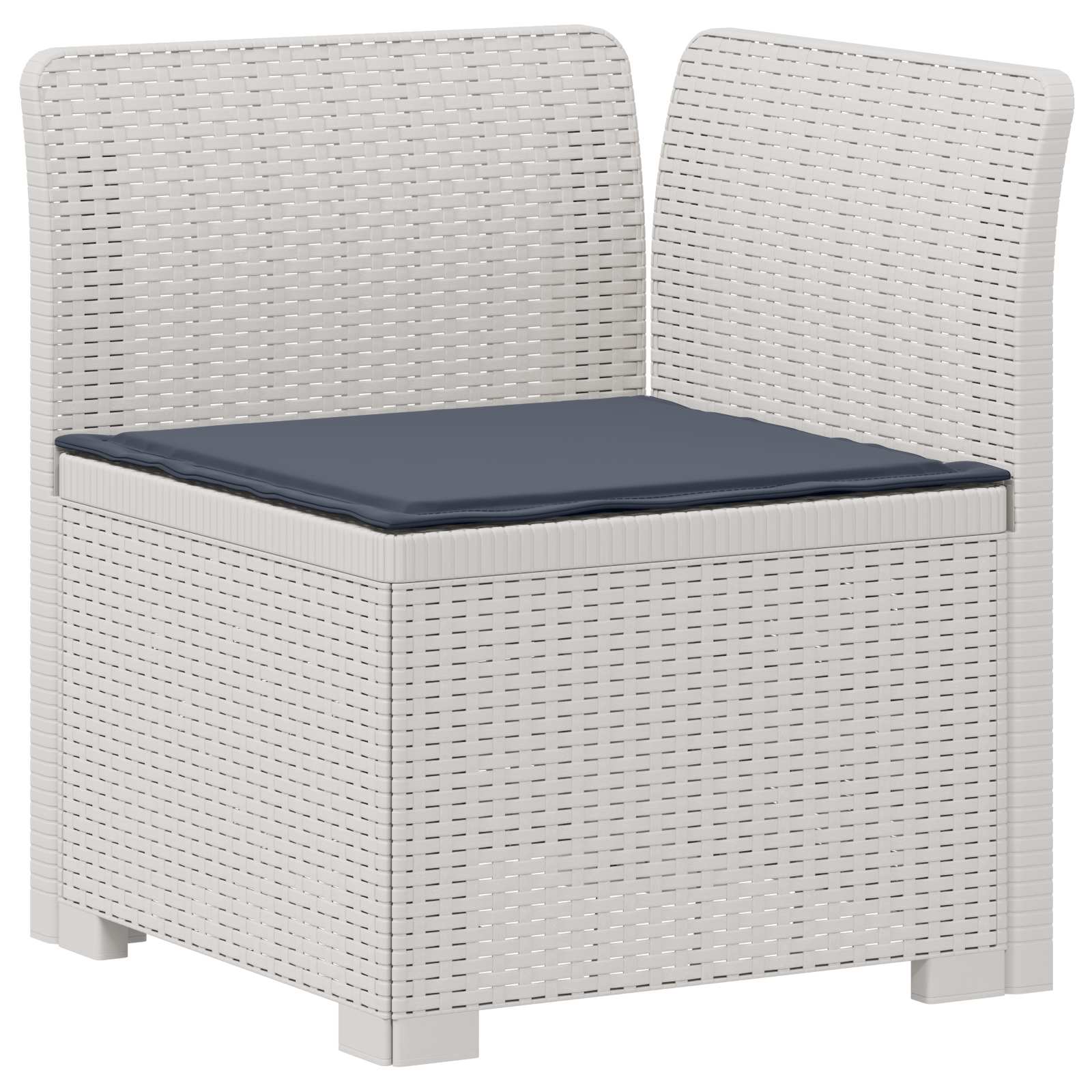 Divano da Giardino 6 Posti con Cuscini Aspetto Rattan PP Bianco | homemem39
