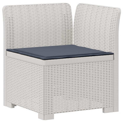 Divano da Giardino 6 Posti con Cuscini Aspetto Rattan PP Bianco | homemem39