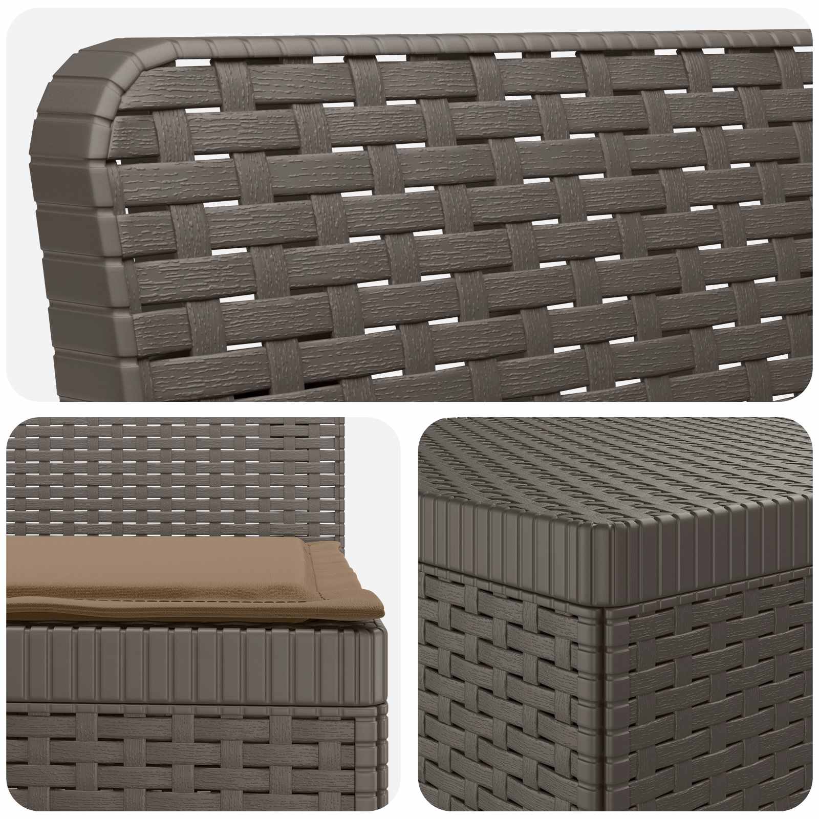 Divano da Giardino 6 Posti con Cuscini Aspetto Rattan PP | homemem39