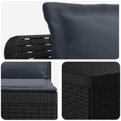 Divano da Giardino 6 Posti con Cuscini Aspetto Rattan PP | homemem39