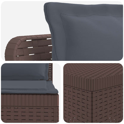 Divano da Giardino 6 Posti con Cuscini Aspetto Rattan PP | homemem39