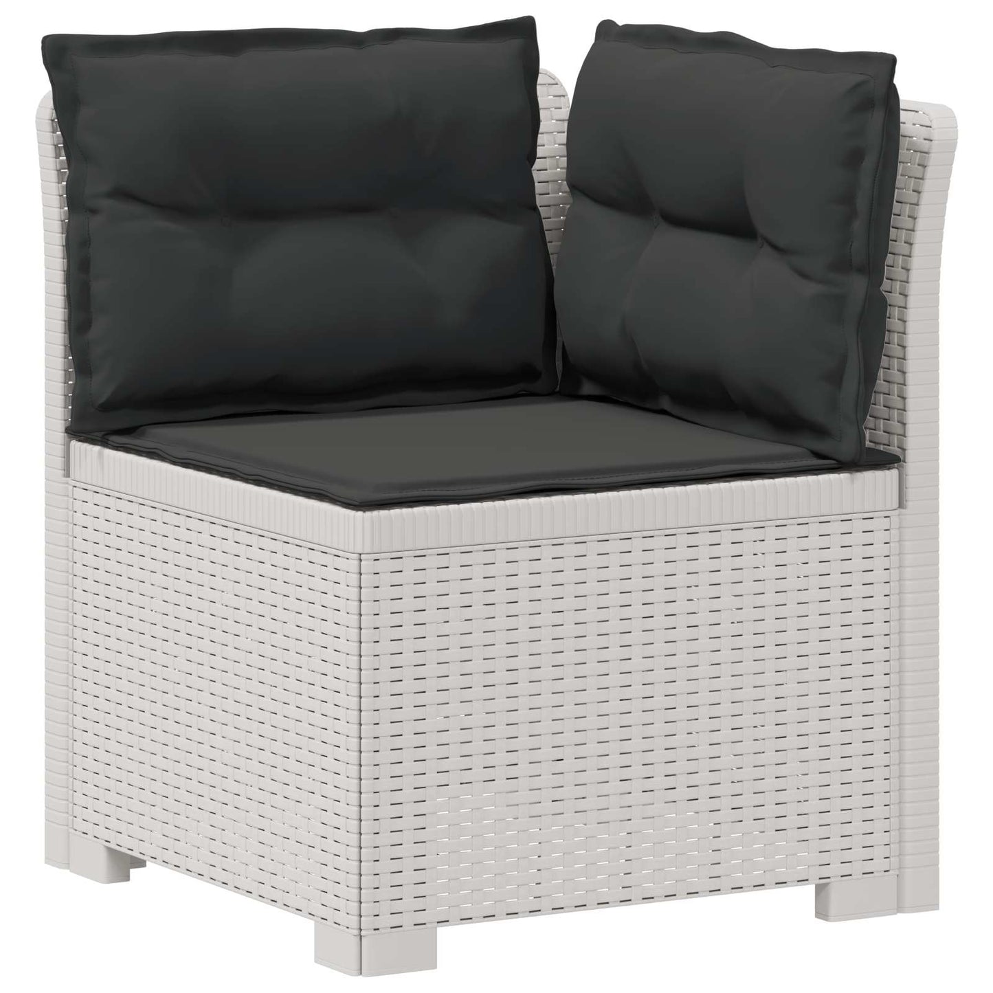Divano da Giardino 6 Posti con Cuscini Aspetto Rattan PP Bianco | homemem39