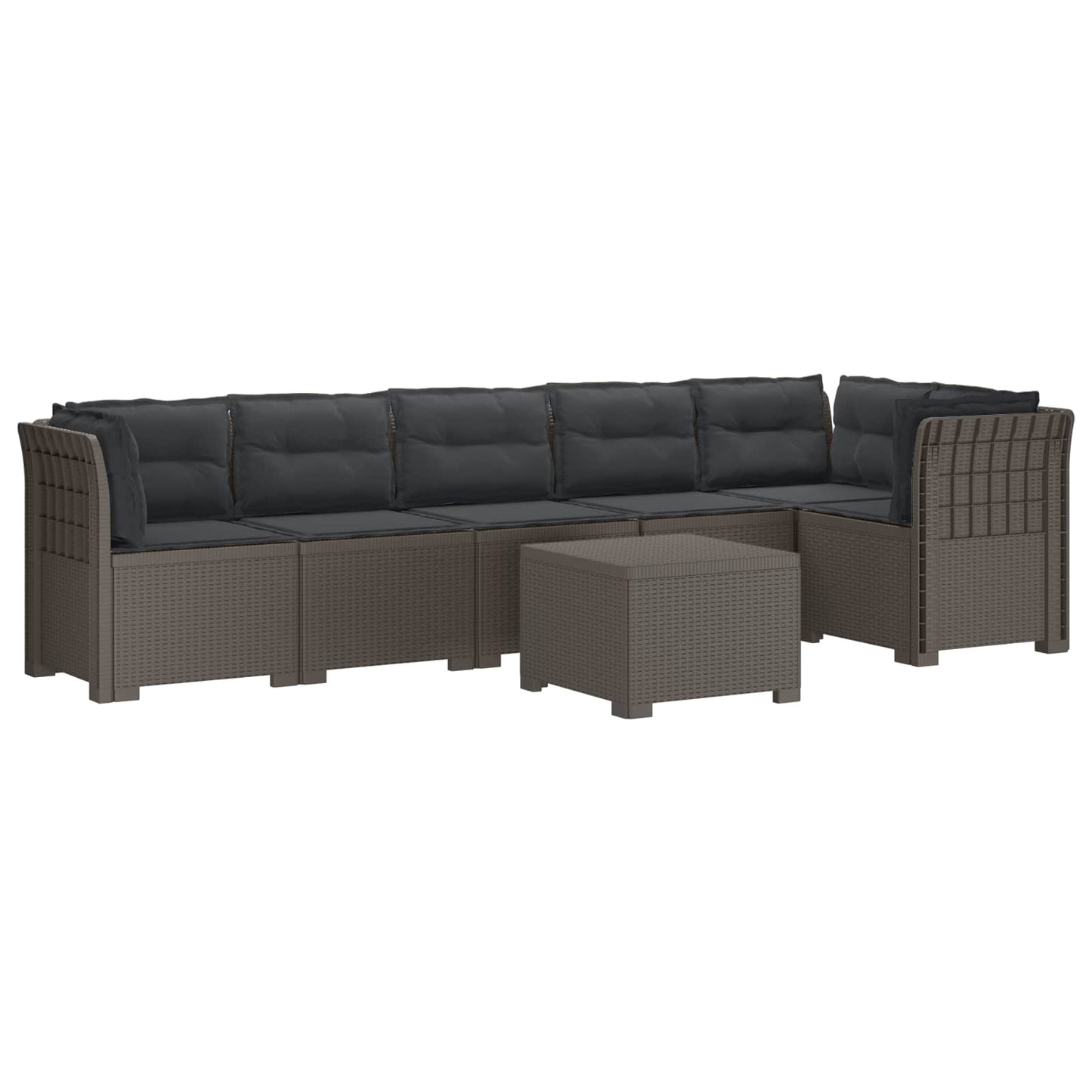 Divano da Giardino 6 Posti con Cuscini Aspetto Rattan PP | homemem39