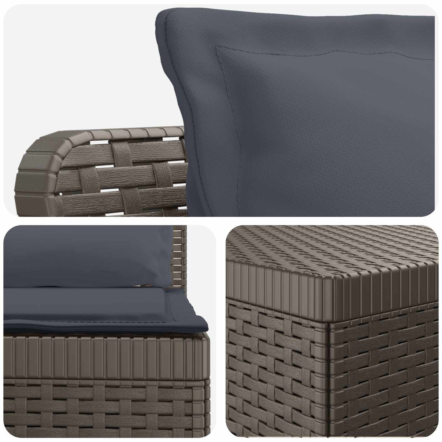 Divano da Giardino 6 Posti con Cuscini Aspetto Rattan PP | homemem39