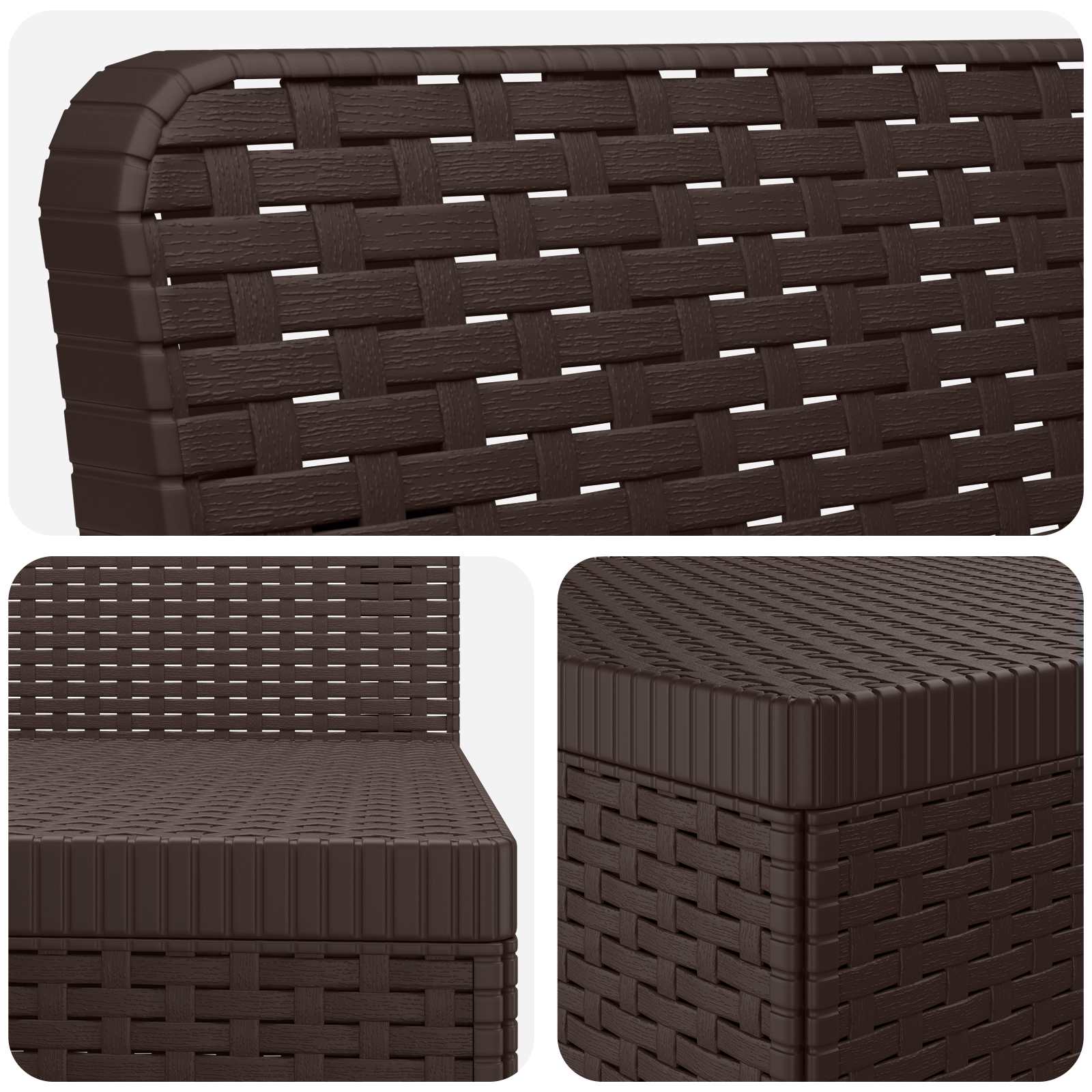 Divano da Giardino 7 Posti Aspetto Rattan PP Marrone | homemem39