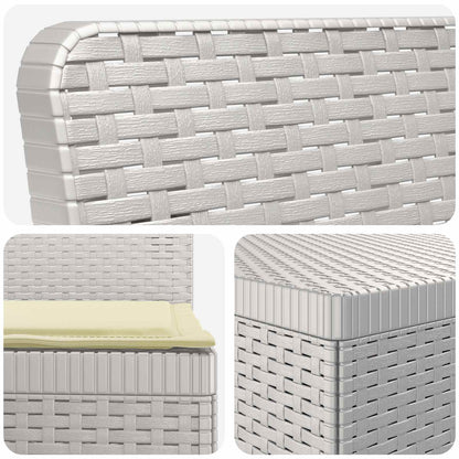 Divano 7 Posti da Giardino con Cuscini Aspetto Rattan PP Bianco | homemem39