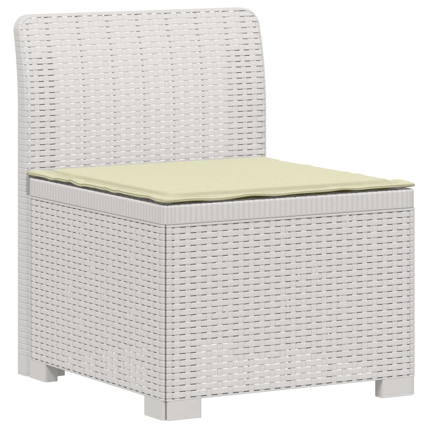 Divano 7 Posti da Giardino con Cuscini Aspetto Rattan PP Bianco | homemem39