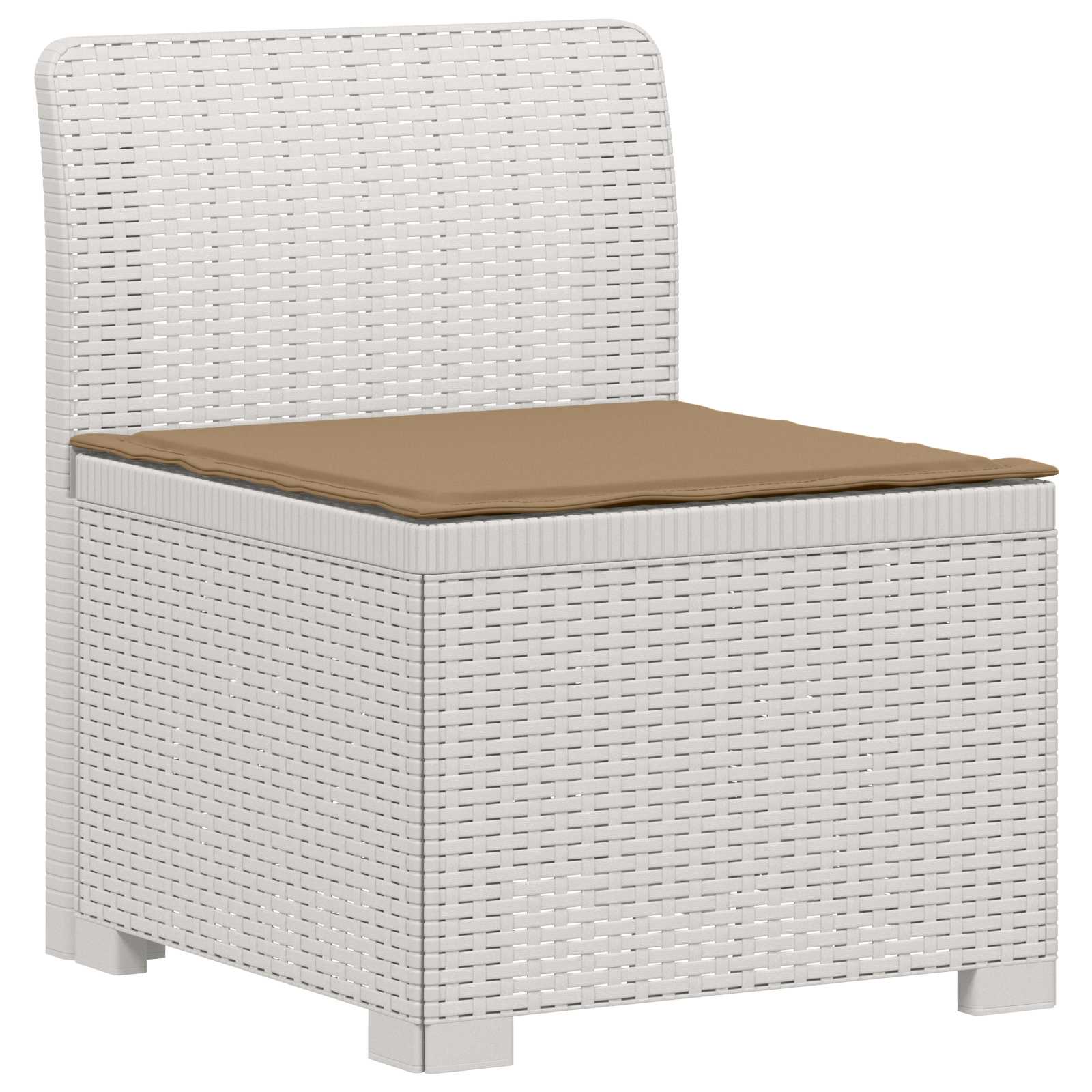 Divano 7 Posti da Giardino con Cuscini Aspetto Rattan PP Bianco | homemem39