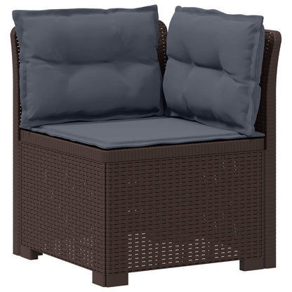 Divano 7 Posti da Giardino con Cuscini Aspetto Rattan PP | homemem39