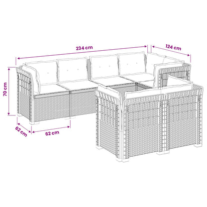 Divano 7 Posti da Giardino con Cuscini Aspetto Rattan PP Bianco | homemem39