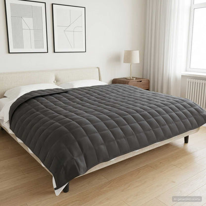 Coperta Ponderata Antracite 220 x 240 cm 15 kg 100% Cotone 205T | homemem39