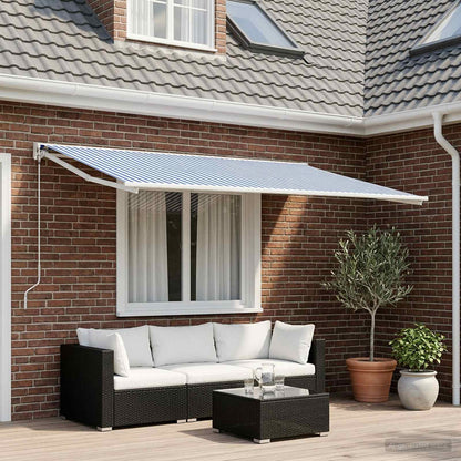 Telo di ricambio per tenda da sole Blu e Bianco 400 × 350 cm | homemem39