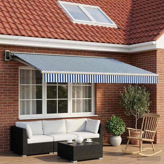 Telo di ricambio per tenda da sole Blu e Bianco 450 × 300 cm | homemem39